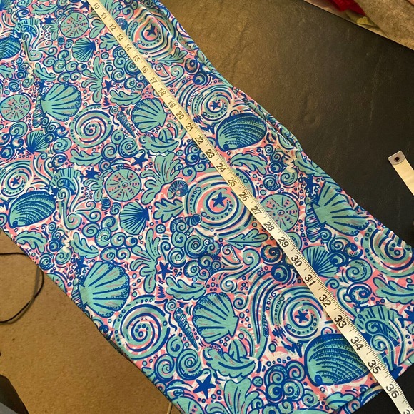 Simply Southern Seashell Print Cold Shoulder Dress Size Medium Blue Pink Stretch - Picture 7 of 9